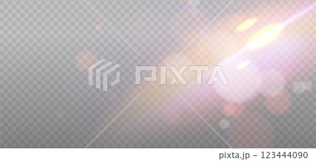 Rainbow reflection highlight layer. Glittering overlay for social media backgrounds, product presentations, photo shots. Glare dispersion from water and glass. Layered Vector 123444090