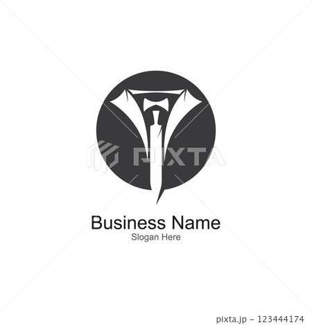 Tuxedo gentleman logo design vector 123444174