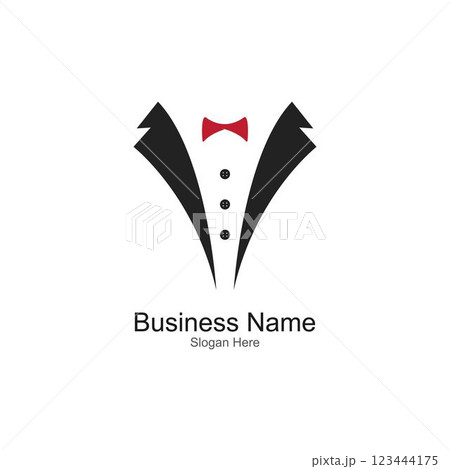 Tuxedo gentleman logo design vector Tuxedo gentleman logo design vector 123444175
