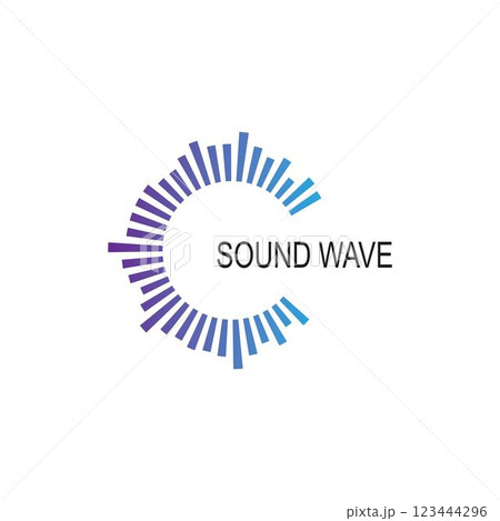 sound wave ilustration logo vector 123444296