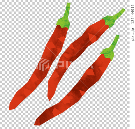 切り絵風のとうがらし 123444913