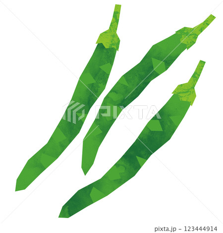 切り絵風のとうがらし 123444914