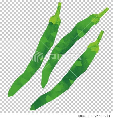 切り絵風のとうがらし 123444914