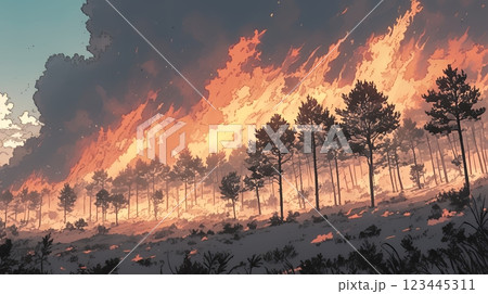 大規模な山林火災（大きな山火事）