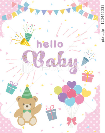 Hello Baby　メルヘンデザインの背景素材 123445335