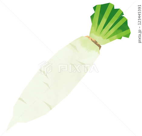 切り絵風の大根 123445391