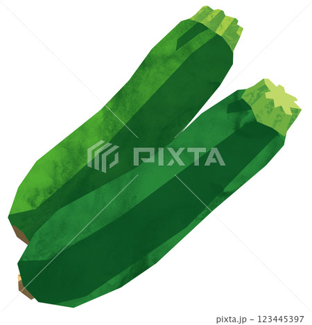 切り絵風のズッキーニ 123445397