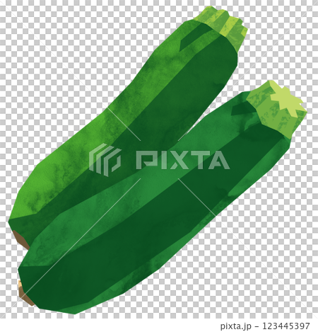 切り絵風のズッキーニ 123445397