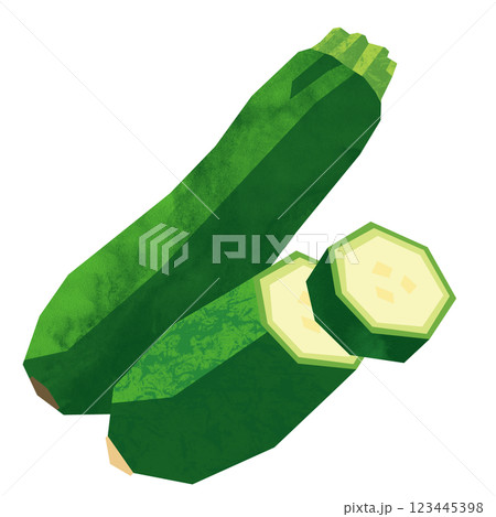 切り絵風のズッキーニ 123445398