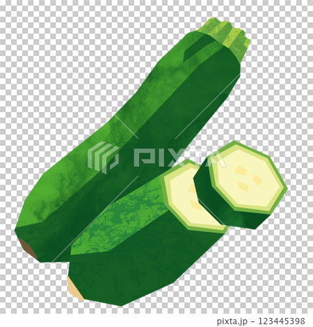 切り絵風のズッキーニ 123445398