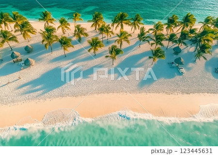 Aerial view of tropical beach. Punta Cana, Dominican Republic Aerial view of tropical beach. Punta Cana, Dominican Republic 123445631