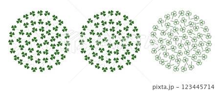 Fill and Outline Shamrocks Circular Monochrome green St Patrick Day festive Backgrounds idea Set 3 Fill and Outline Shamrocks Circular Monochrome green St Patrick Day festive Backgrounds idea Set 3 123445714