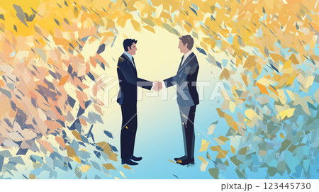 ビジネスパートナー同士の固い握手と成功の象徴 123445730
