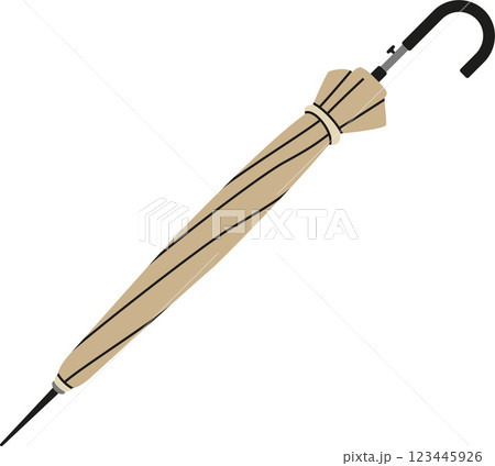 closed beige classic walking umbrella isolated illustration closed beige classic walking umbrella isolated illustration 123445926