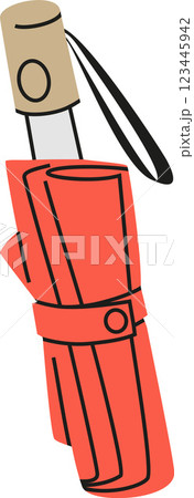 red folded compact travel umbrella vector illustration red folded compact travel umbrella vector illustration 123445942