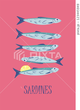 Sardines Retro Poster for Kitchen or Bar 123445949