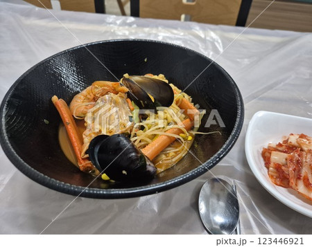 Instant Ramen with Korean red snow crab 123446921