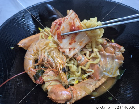 Instant Ramen with Korean red snow crab Instant Ramen with Korean red snow crab 123446930