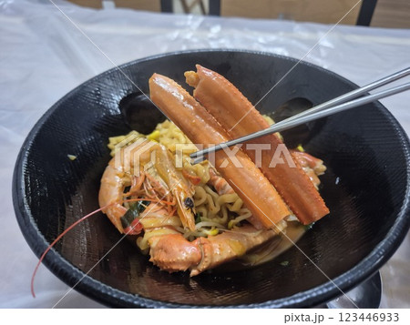 Instant Ramen with Korean red snow crab Instant Ramen with Korean red snow crab 123446933
