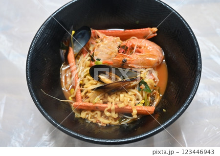 Instant Ramen with Korean red snow crab Instant Ramen with Korean red snow crab 123446943