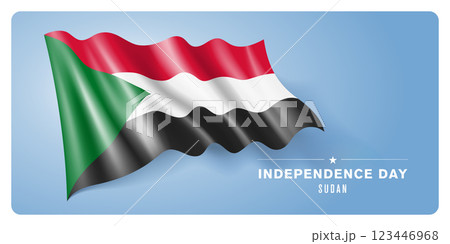 Sudan independence day vector banner, greeting card 123446968