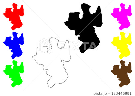 Higuey city (Dominican Republic, Hispaniola) map vector illustration, scribble sketch Salvaleon de Higuey map 123446991