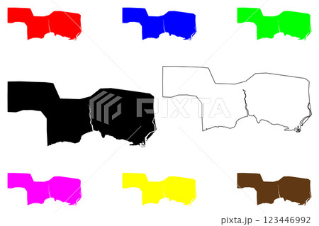 La Romana city (Dominican Republic, Hispaniola) map vector illustration, scribble sketch La Romana map 123446992