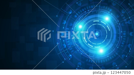 Target focus on blue background. Technology vision, digital business. Target focus on blue background. Technology vision, digital business. 123447050