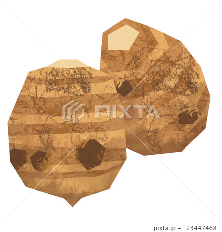 切り絵風のさといも 123447468