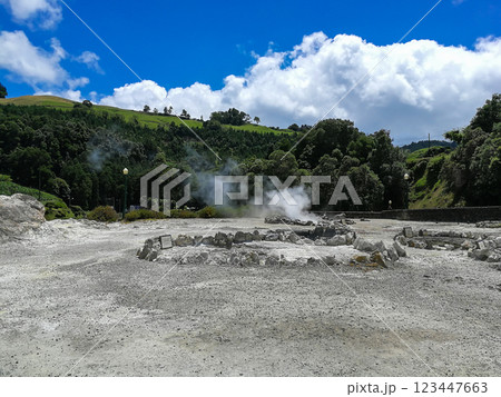 Furnas Fumarolas on Sao Miguel Island in the Azores archipelago Furnas Fumarolas on Sao Miguel Island in the Azores archipelago 123447663