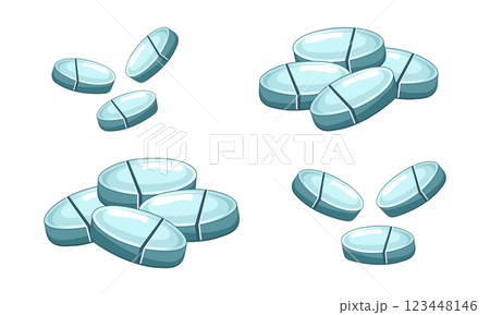 blue pills set flat vector illustration 123448146