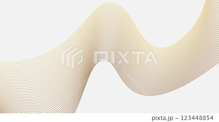 Luxury golden thin lines of gradient waves. Vector illustration 123448854