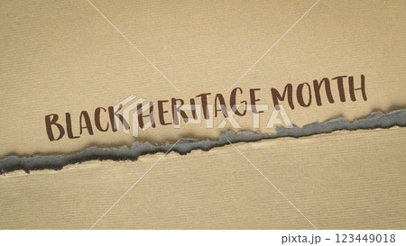 Black Heritage Month - word abstract on art paper, annual observance originating in the United States, where it is also known as African-American History Month Black Heritage Month - word abstract on art paper, annual observance originating in the United States, where it is also known as African-American History Month 123449018