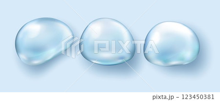 Three Glossy Water Droplets 123450381