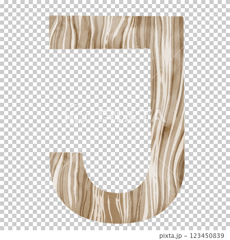"J" Letter. Watercolor alphabet with wooden texture. Natural font for decorations, postcards, invitations. Perfect for scrapbooking, printing, education, services related to furniture or woodworking. "J" Letter. Watercolor alphabet with wooden texture. Natural font for decorations, postcards, invitations. Perfect for scrapbooking, printing, education, services related to furniture or woodworking. 123450839