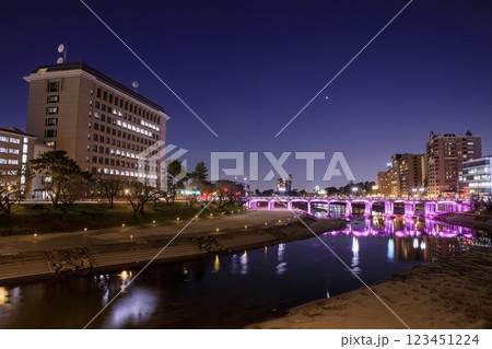岡崎市、殿橋の夜景 岡崎市、殿橋の夜景 123451224