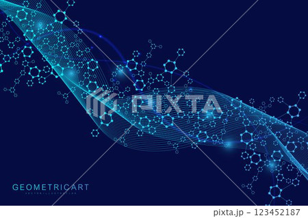 Science network pattern, connecting lines and dots. Technology hexagons structure or molecular connect elements. Science network pattern, connecting lines and dots. Technology hexagons structure or molecular connect elements. 123452187