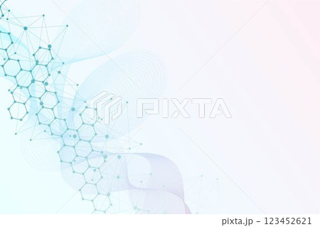 Structure molecule and communication. Dna, atom, neurons. Scientific concept for your design. Connected lines with dots. Medical, technology, chemistry, science background. Vector illustration Structure molecule and communication. Dna, atom, neurons. Scientific concept for your design. Connected lines with dots. Medical, technology, chemistry, science background. Vector illustration 123452621