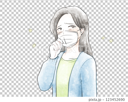 マスクをする女性 123452690