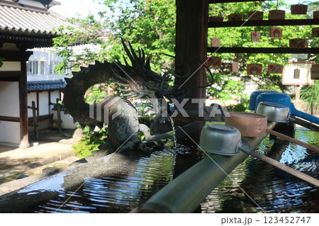 手水舎から見える手水の風景 123452747