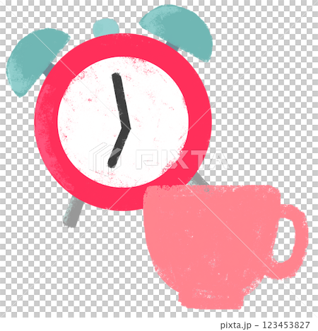 Simple illustration, crayon touch, morning coffee 123453827