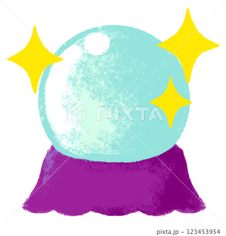 シンプルイラスト　クレヨンタッチ　水晶占い 123453954