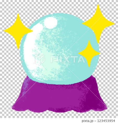 シンプルイラスト　クレヨンタッチ　水晶占い 123453954