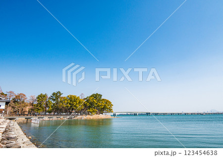 膳所城跡公園 琵琶湖風景 滋賀県大津市 膳所城跡公園 琵琶湖風景 滋賀県大津市 123454638