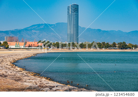 琵琶湖大津湖岸風景 大津市 琵琶湖大津湖岸風景 大津市 123454680