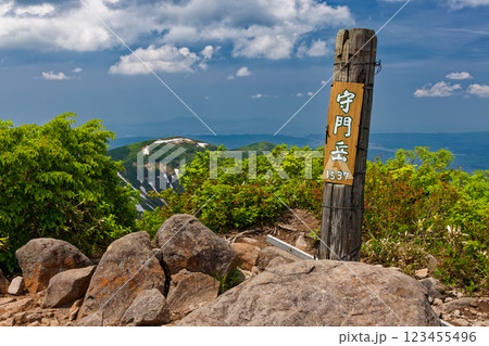 初夏の守門岳山頂から新潟方面の眺め 123455496