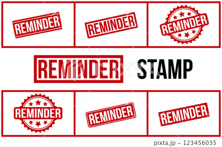 Reminder Rubber Stamp Set Vector 123456035