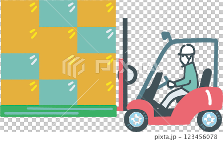 工作車輛-非常適合物流-堆高機-庫存插圖素材 123456078