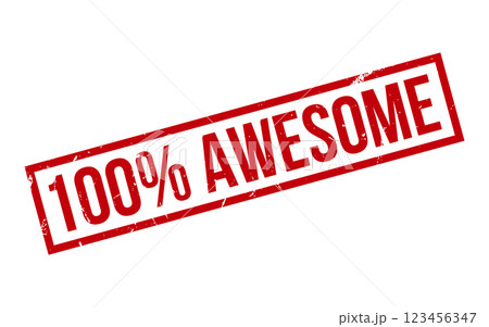 100 percent Awesome Rubber Stamp Seal Vector 123456347