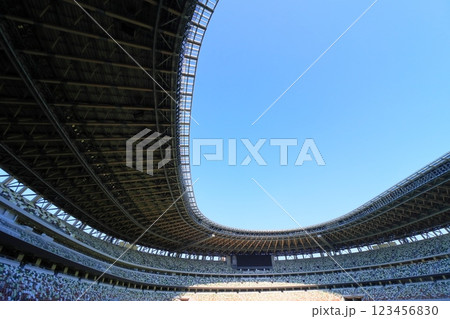 国立競技場　スタジアムのメインスタンド　観客席 123456830